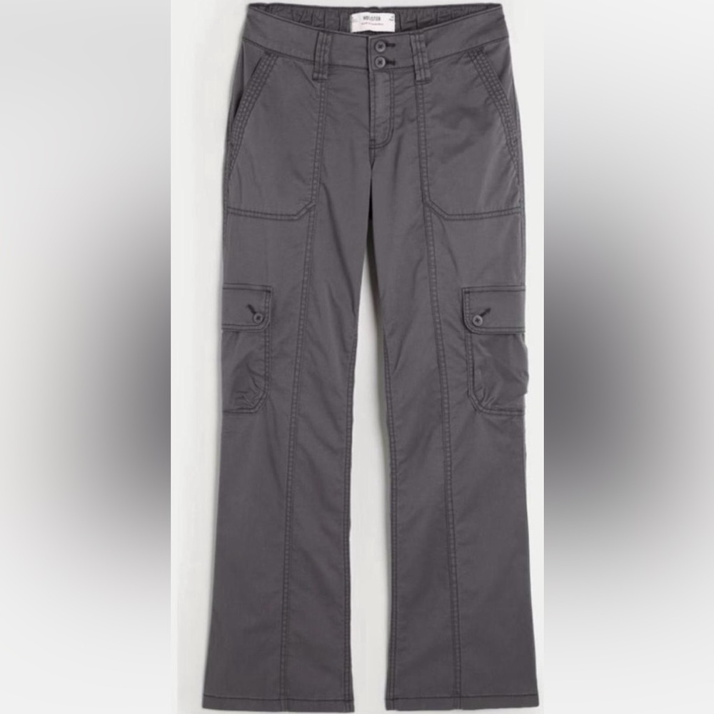 Hollister Gray Boot Cut Cargo Pants